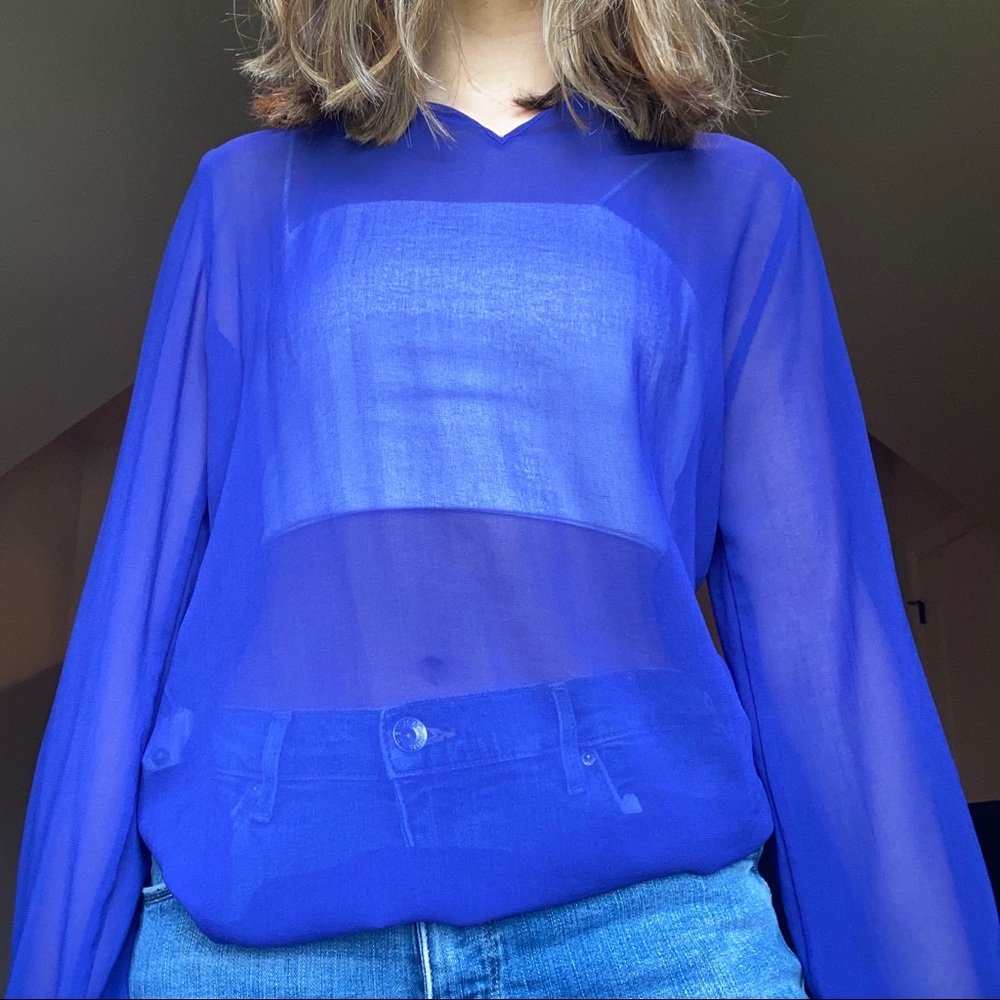 🌸3/$12🌸 Zara Sheer Blue Top